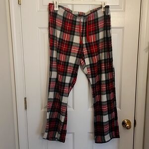 Red Patterned Flannel Pajama Pants